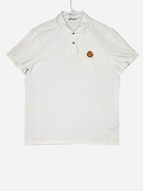 Moncler White Polo Shirt Large